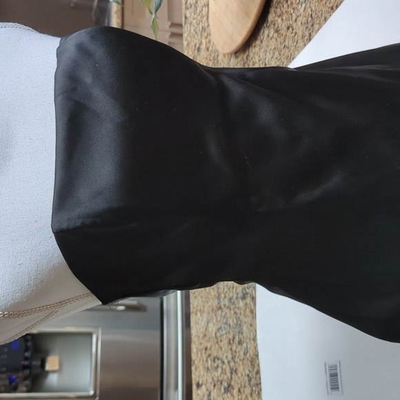 Jessica McClintock long black strapless gown tulle hem  10 Petite Vintage - Picture 15 of 16